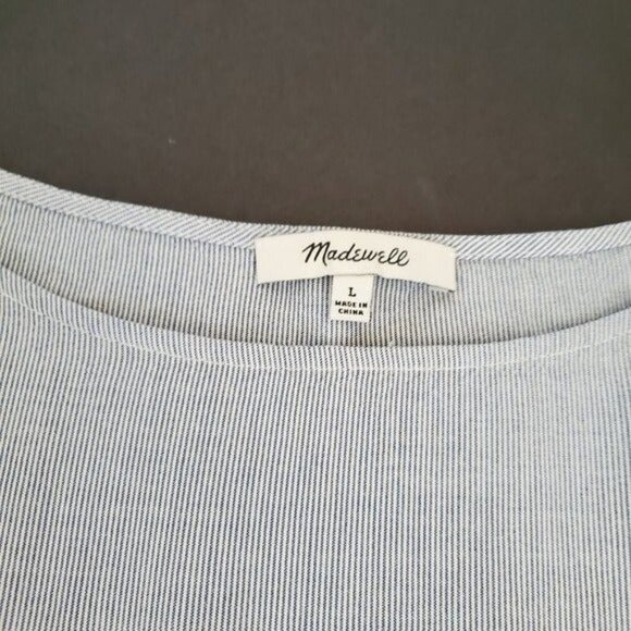 Madewell Stripe Lace-Up Cut-Out Short Sleeve Relaxed Fit Sailor T-Shirt Dress - Picture 4 of 12